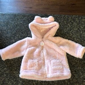 Teddy bear hooded fleece jacket